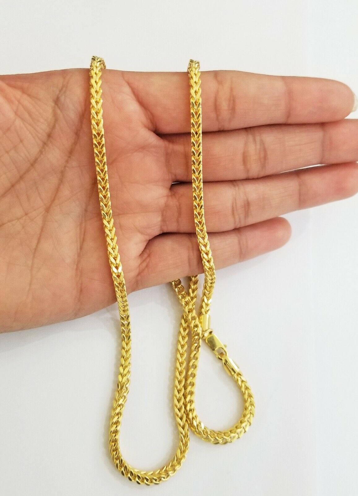 Real 10k Franco Yellow gold Chain 3mm 26 inch necklace lobster lock 10kt