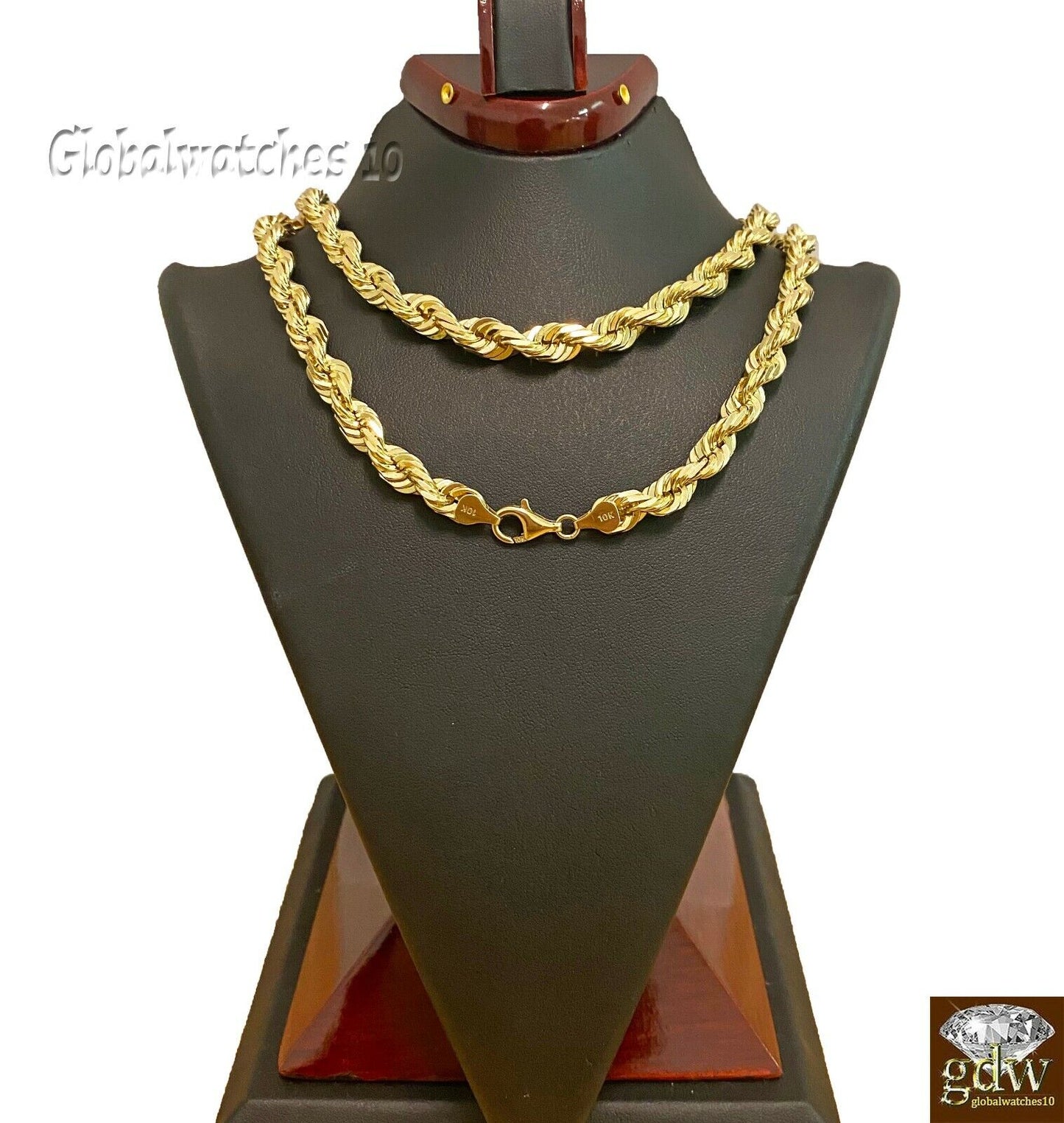 Real 10k SOLID Gold Rope Chain For Men 24 Inch 8mm On Sale Free Shipping THICK