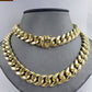 REAL 10k Yellow Gold Miami Cuban Chain Necklace 15mm 24" Inch Box Lock