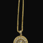 Real 10K Yellow Gold 30" Inch Palm Chain with head Charm Pendant