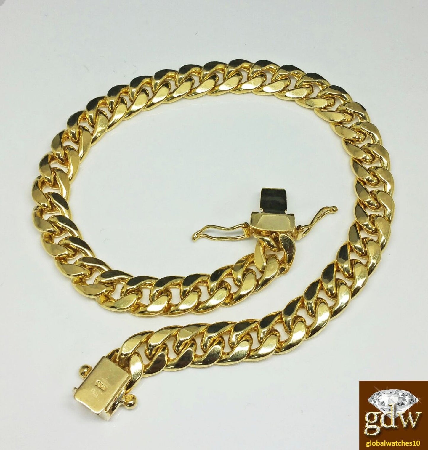 Real 10k Yellow Gold Miami Cuban Bracelet 7mm 8 Inch Unisex Box Lock