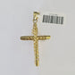 10k Gold INRI Jesus Pendant Rope Chain 3mm 20'' Necklace Set Real Genuine