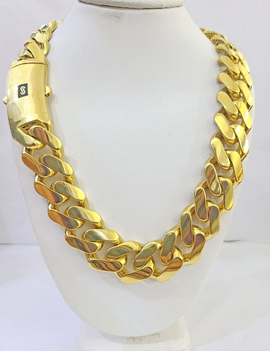 10k Gold Men Royal Monaco Link Chain 26inch 15mm Gold THICK 10kt Real hand chain