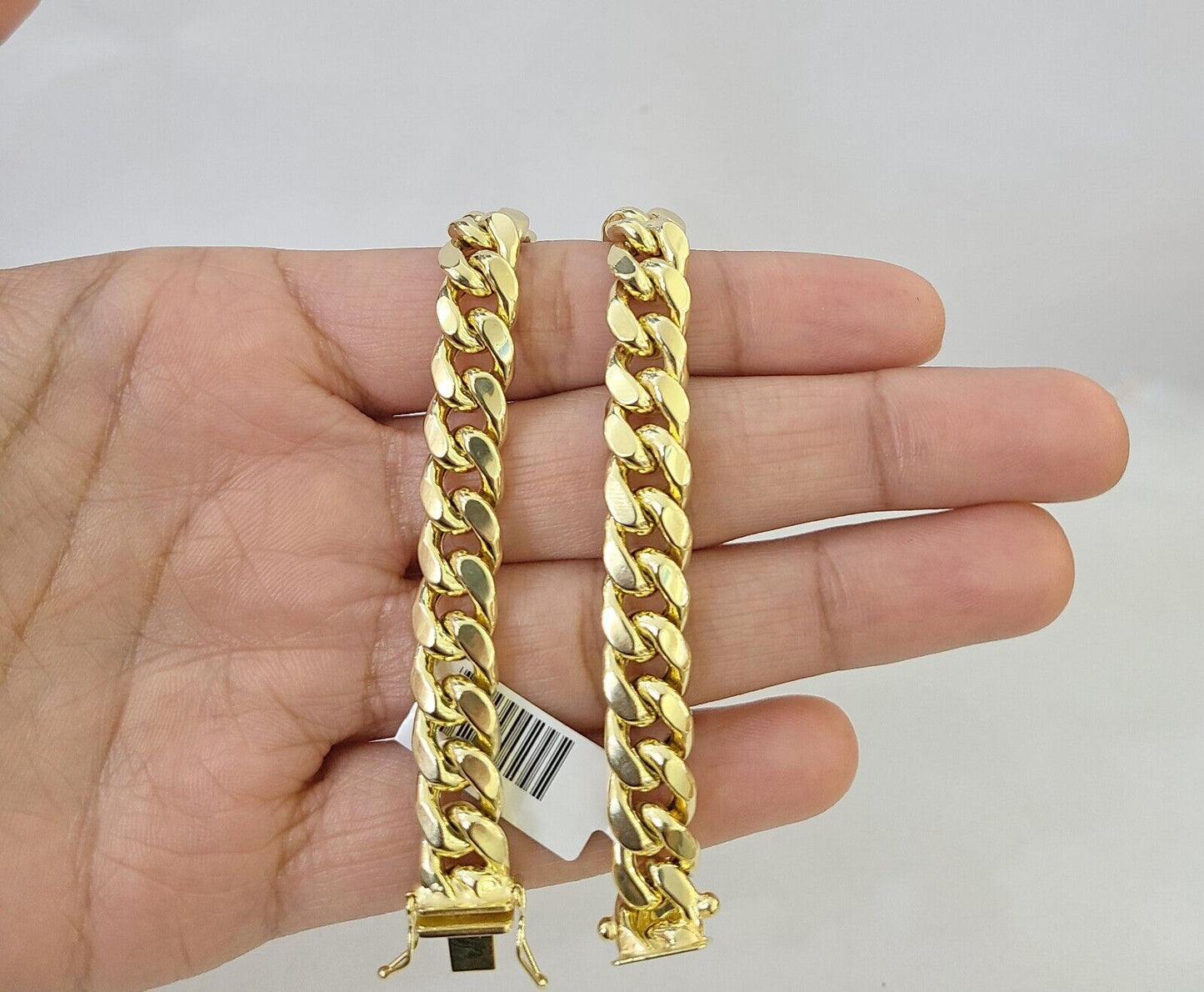 Real 14K Yellow Gold Miami Cuban Bracelet 8.5" Inch 10mm 14K Box Clasp Link