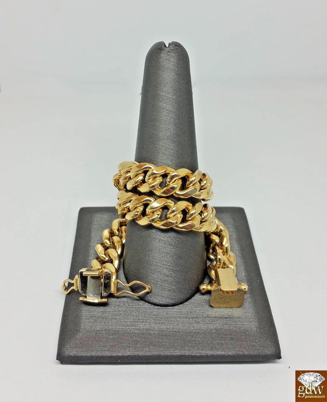 8mm 10k Gold Miami Cuban link Bracelet 7.5" 8" 8.5" 9" REAL 10kt Yellow Gold