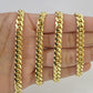14k Yellow Gold 7mm Miami Cuban Link Chain Necklace 20"-26" Inch Real Solid