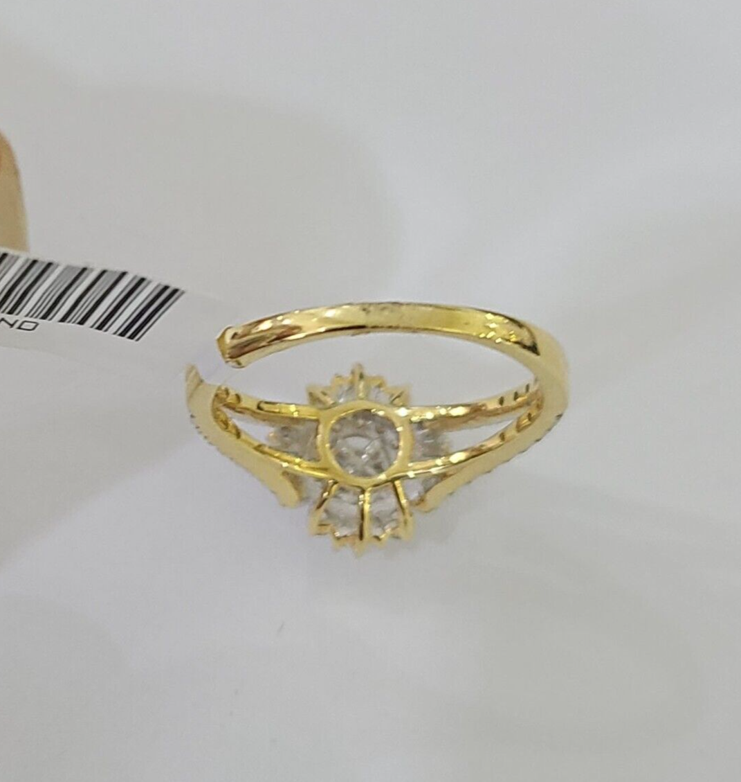 Real 10k Yellow Gold Diamond Ladies Ring Women Engagement Wedding