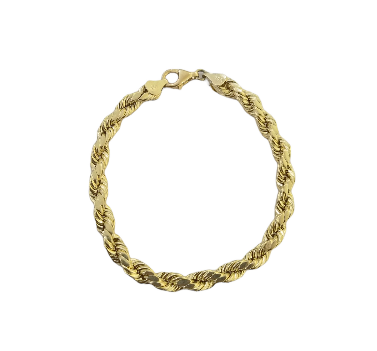 10K Real Gold Bracelet 8" Inch Rope Chain 6mm Lobster Lock Yellow Gold