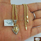 10k Gold & Diamond Lion's Head Charm with 26" Inch Miami Cuban Chain  Men Real