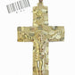 Real 10k Gold Nugget Cross Byzantine Necklace 4mm 20" Chain Charm SET 10kt