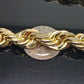 10K Solid Gold Rope Chain Mens Necklace 10mm Length 22" 24" 26" 28 Inch HEAVY