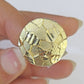 10k yellow Gold Circular Nugget Men Ring Real
