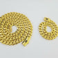 Real 10k Gold Miami Cuban Link Royal 9mm Monaco chain and Bracelet Set ,Necklace