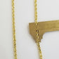 14k Yellow Gold Rope Chain necklace 4.5mm 24Inch diamond cut men women Real 14kt