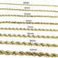 Real 10k Gold Rope Chain 3mm-10mm Necklace 18"-30" Inch Men Women