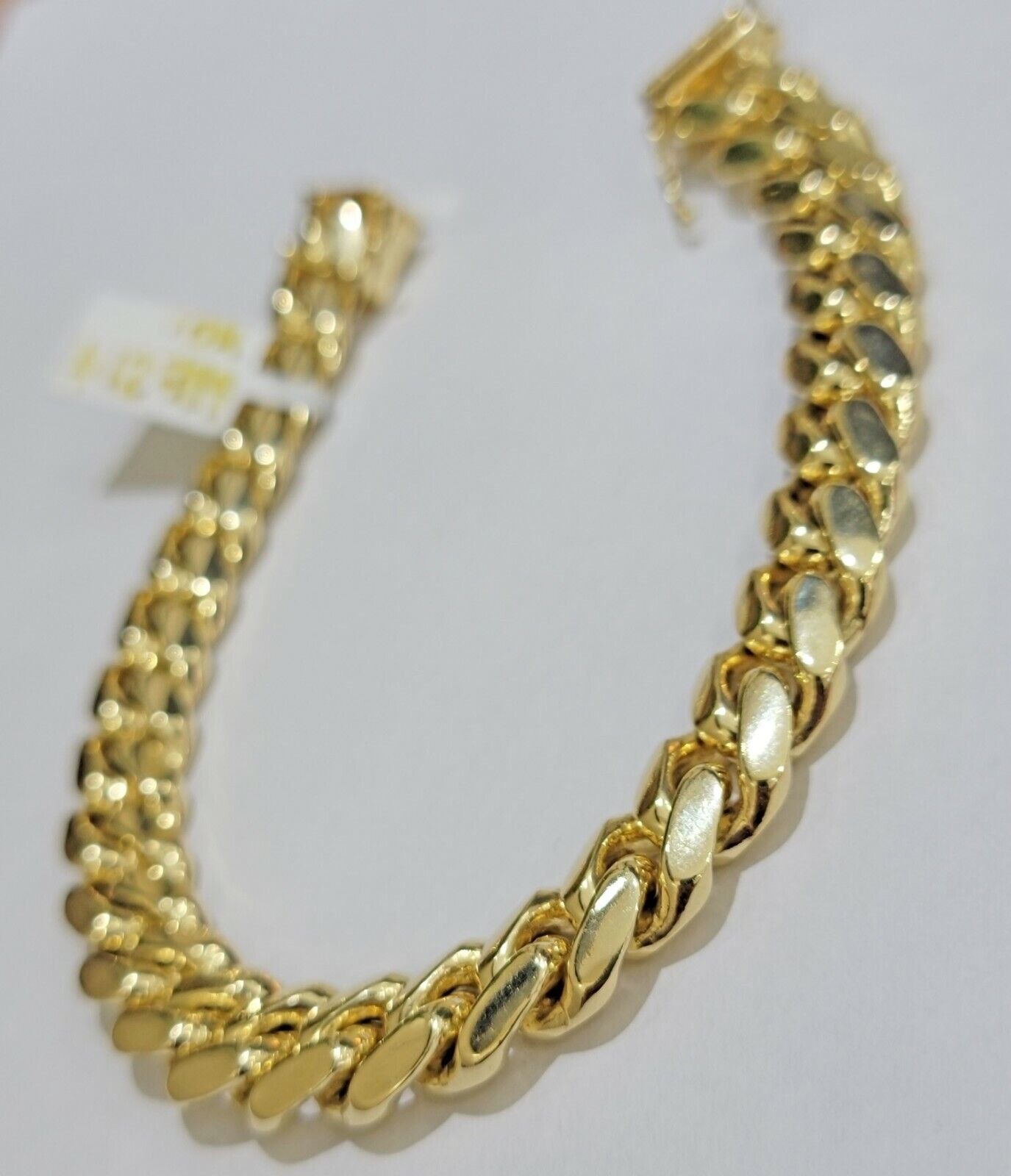 Solid Gold Cuban Link Bracelet 10mm 8" 10k Yellow Gold Miami Cuban Box Lock REAL