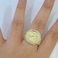 10k Yellow Gold 50 Pesos CZ Ring 1947 Mexico/Mexican Ring