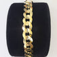 14K Real Yellow Gold Cuban Curb Bracelet 15mm Link 9" inch Genuine