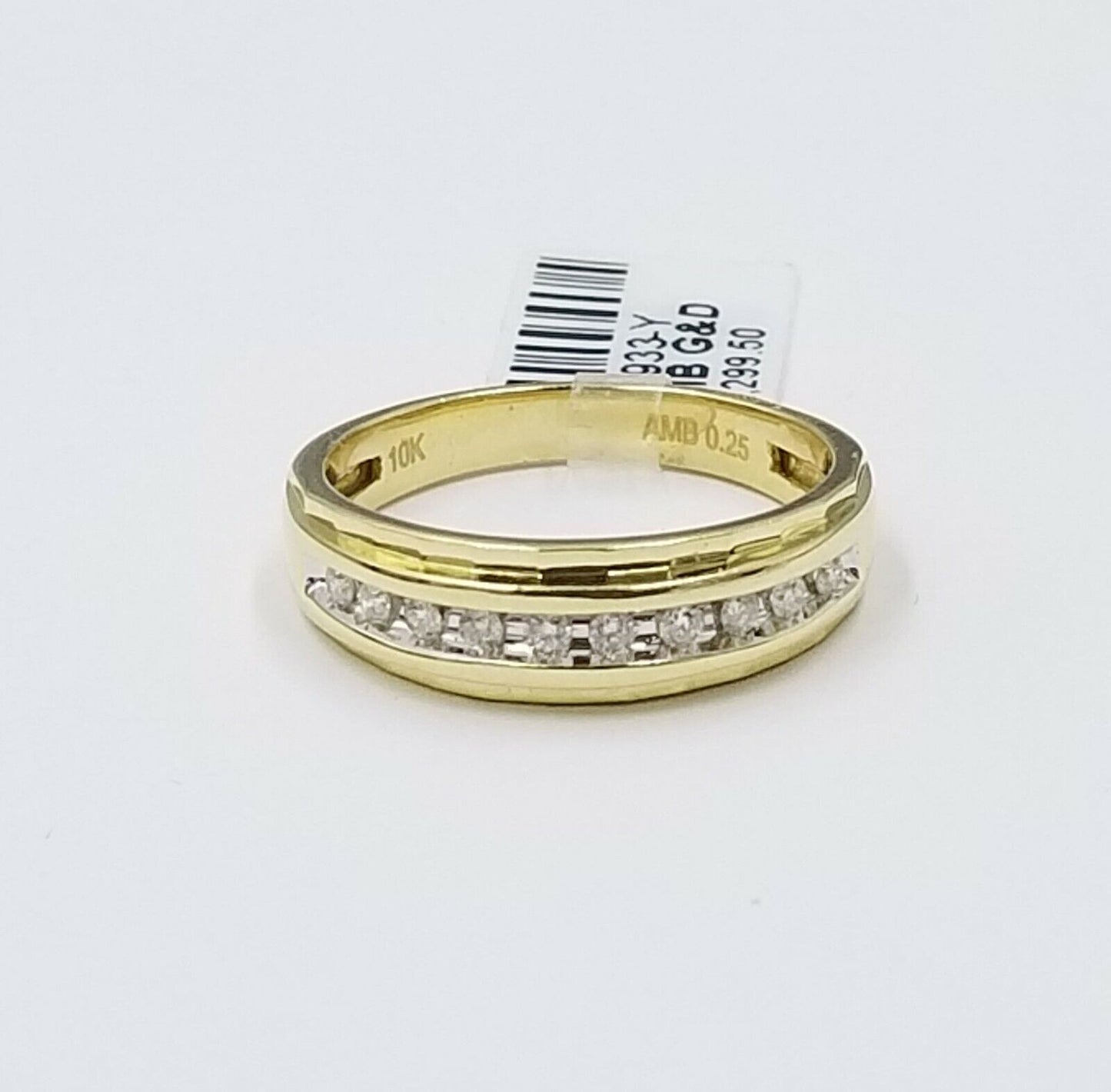 10K Yellow Gold Diamond Wedding Engagement Band Diamond Cut Ring Men