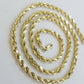 REAL 10k Rope Chain 4mm 22" Necklace Yellow Gold Diamond Cut Men Women
