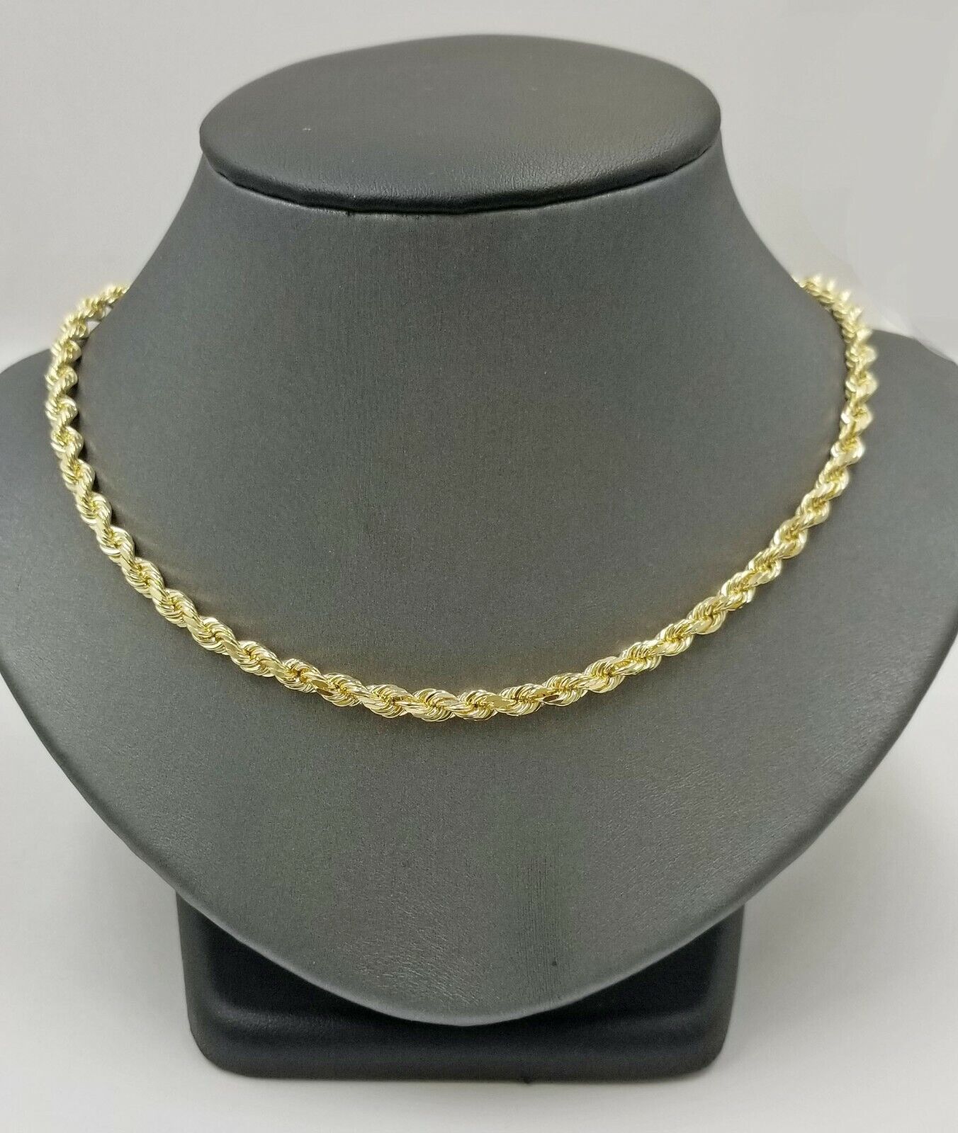 10k Real Gold Rope Chain For Men SOLID 5mm 20 Inch Diamond Cut On Sale