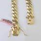 14K Solid Yellow Gold Miami Cuban Bracelet Box Clasp 7.5" Inch 12mm Link