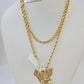 10k Gold Flying Eagle Pendant Rope Chain 3mm 22'' Necklace Set Real Genuine