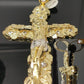 Solid Real 10k Gold Nugget Jesus Crucifix Cross Pendant Charm 4" Inch 10kt Gold