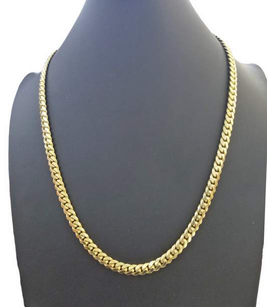 SOLID 10K Yellow Gold Miami Cuban Link Chain 24"Inch 7mm Box Lock Necklace REAL