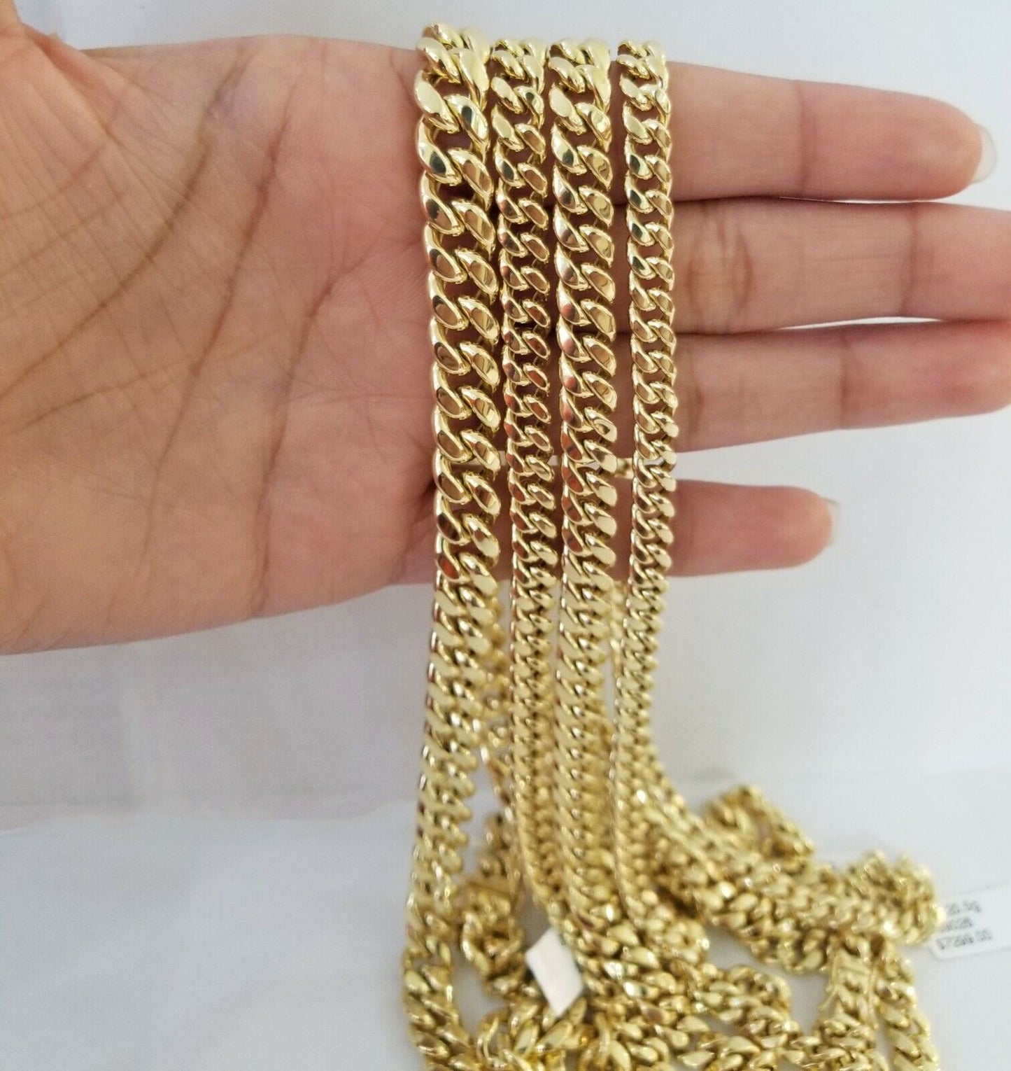 14k Yellow Gold Miami Cuban Necklace Chain 6mm-9mm,14kt Real Link Gold Chain