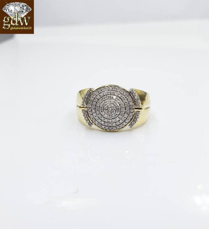 Mens REAL 10k Yellow Gold 1/3CT Natural Diamond Ring  Band SIZE 10 Casual Pinky