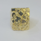 Real 10k Nugget Ring yellow Gold men casual Rectangle gold ring 10kt All Sizes