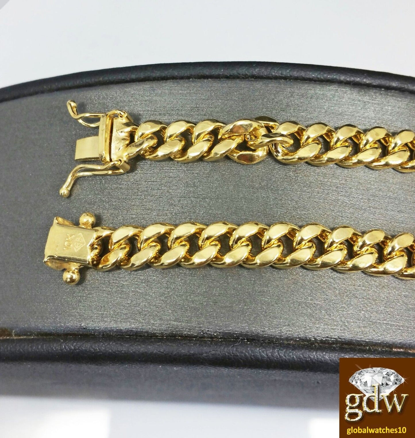 REAL Mens 10k Gold Cuban Bracelet 7mm 7.5 Inch Box clasp