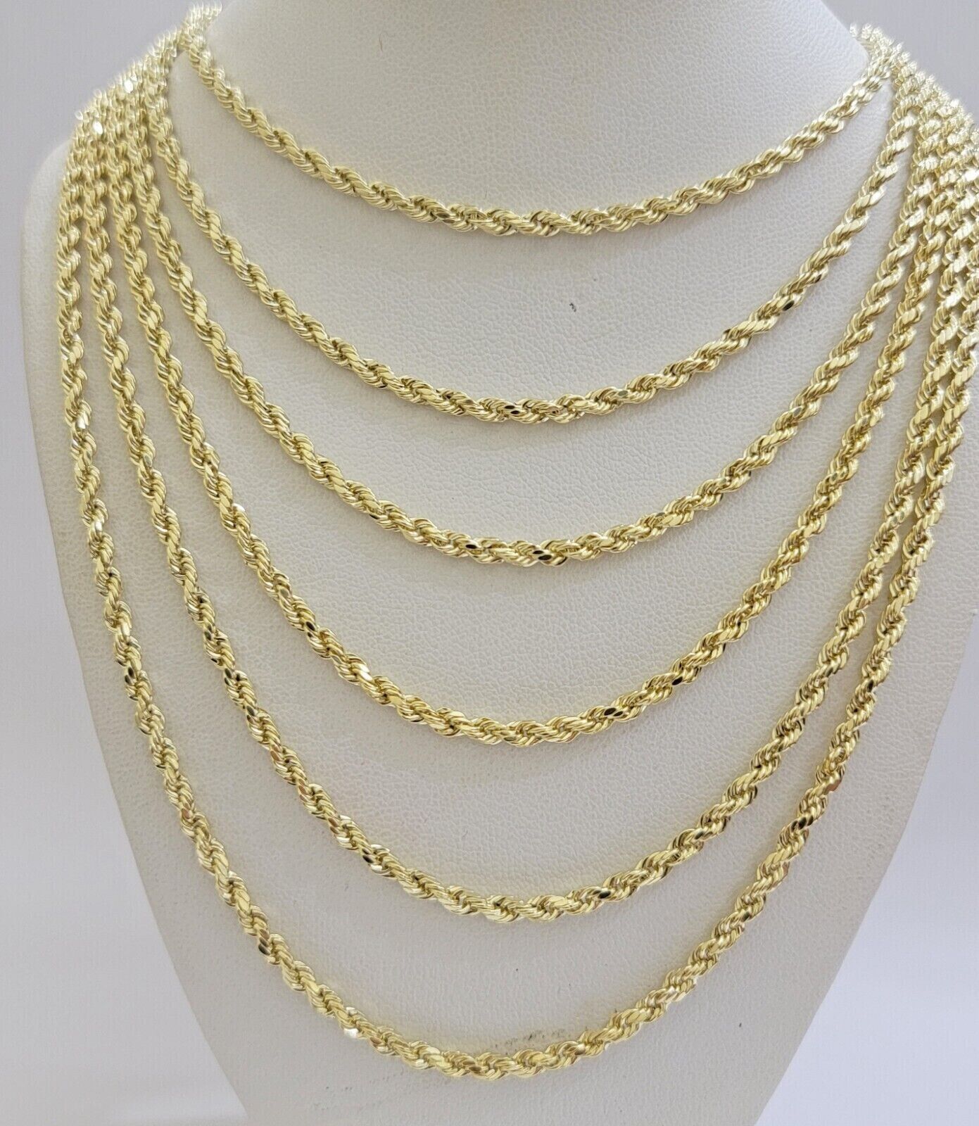 Real  14k Yellow Gold Rope Chain 3mm 24 Inches Ladies Necklace