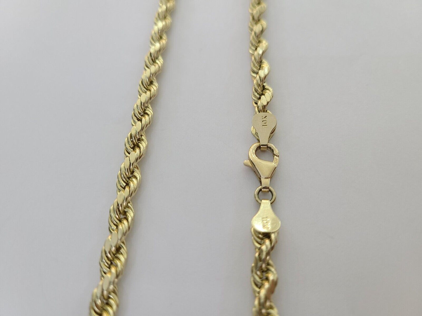 10K Yellow Gold Crown Pendent Charm 6mm Rope Chain 18" - 30" Inch Real