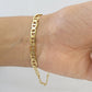 REAL 10k Yellow Gold Bracelet  6mm Anchor Mariner 8" Inch Lobster Lock