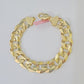 14K Real Yellow Gold Cuban Curb Bracelet 15mm Link 9" inch Genuine