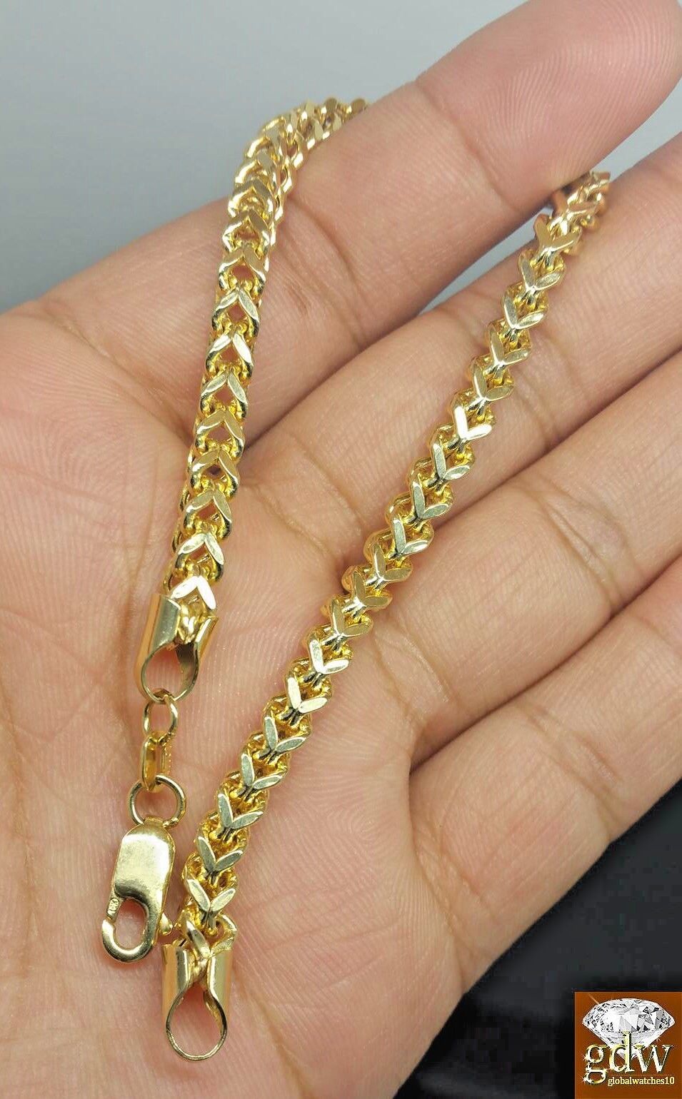 Real 10k Gold Franco Chain 28" Necklace & Bracelet 7.5"-9" 4mm SET STRONG 10kt