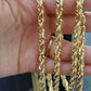 Solid 14k Gold Rope Chain 6mm 22 Inch Necklace Diamond Cuts Lobster Lock REAL