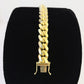 Real 14K Yellow Gold Miami Cuban Bracelet 8.5" Inch 9mm 14K Box Clasp Link