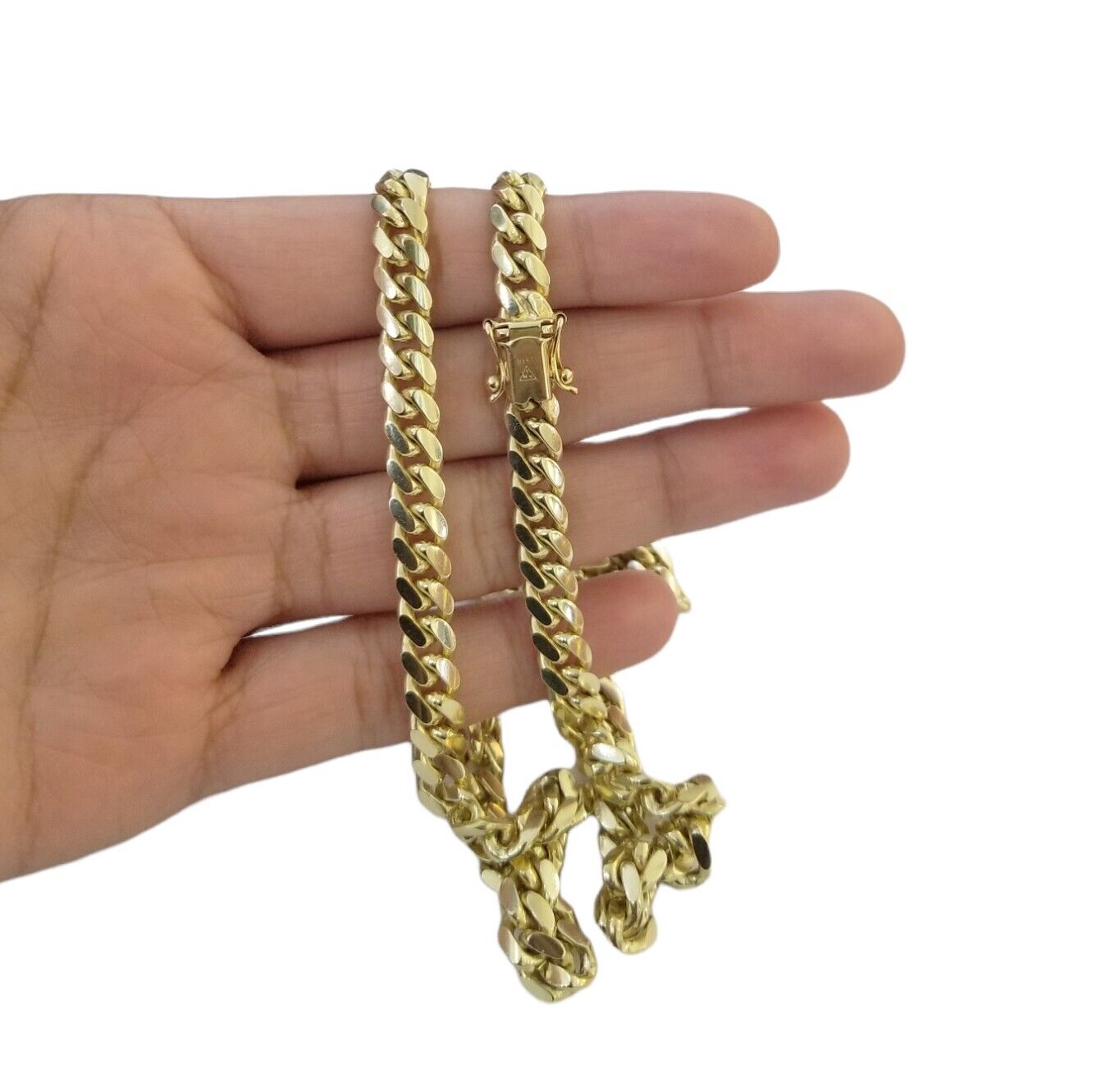 SOLID 10K Yellow Gold Miami Cuban Link Chain 24"Inch 7mm Box Lock Necklace REAL