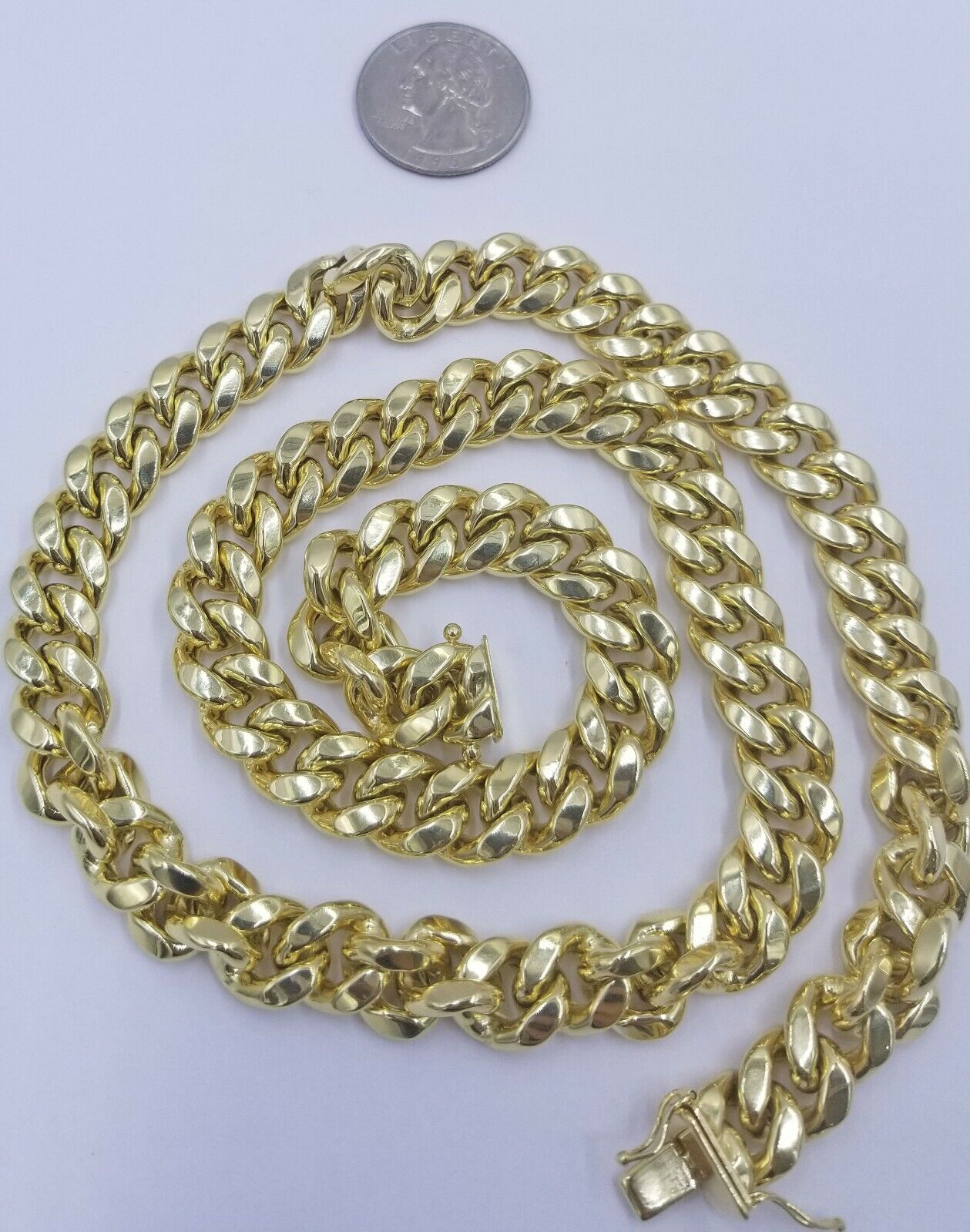 Mens 10K Yellow Gold 26" 11mm Chain Miami Cuban Link Necklace Box Lock REAL 10KT