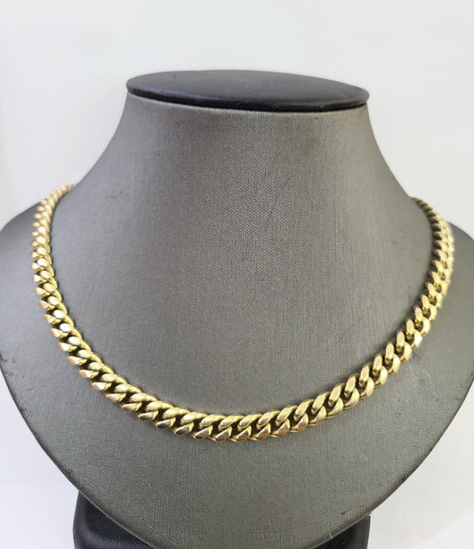 14k Gold Miami Cuban Link Chain Necklace 7mm 24" Box Lock REAL 14kt Yellow Gold