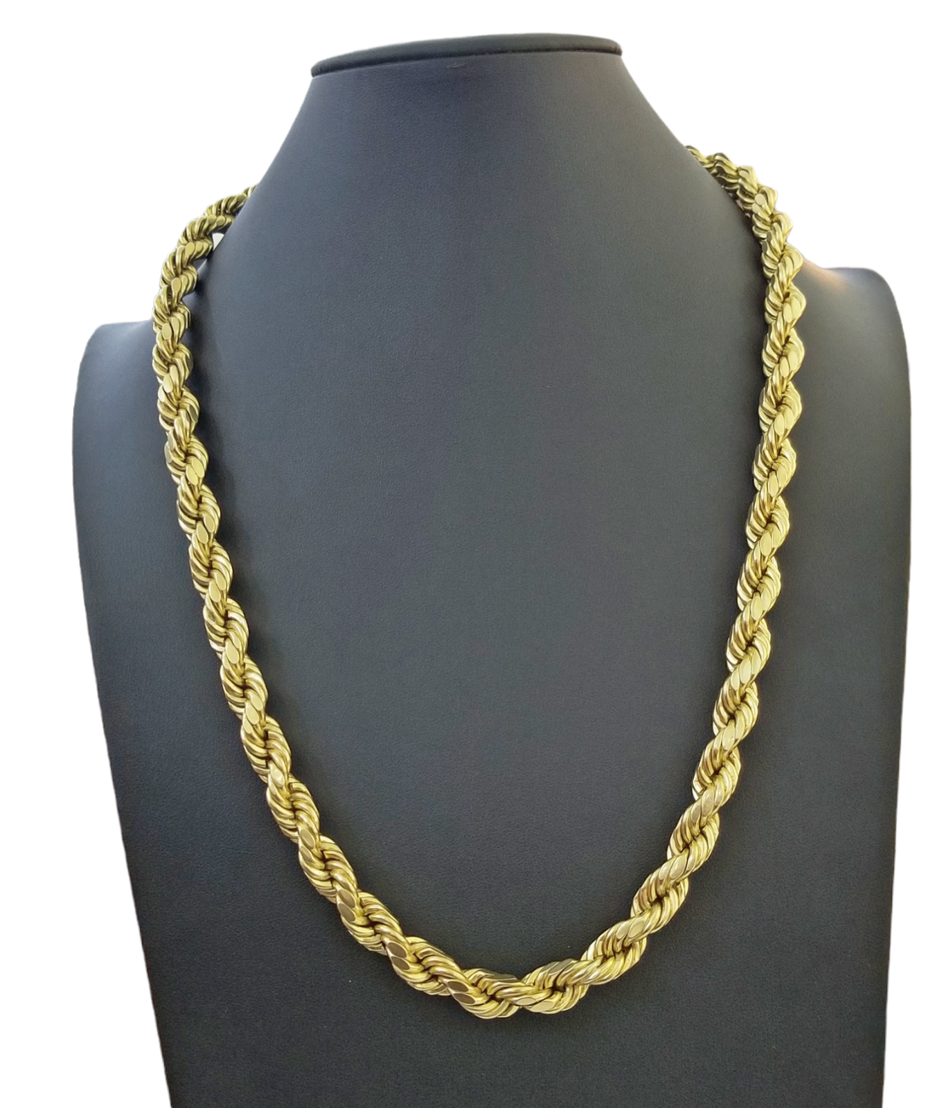 Real 10K Yellow Gold Rope Chain Necklace 26 Inch 3mm- 10mm Real 10k Men Women