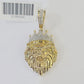 Real 10k Diamond Lion Charm Byzantine Chain Necklace 3mm 22" SET 10kt Genuine