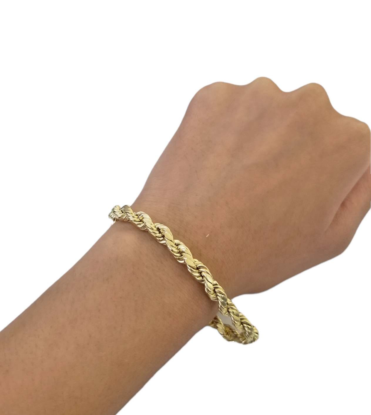 10K Real Gold Bracelet 8" Inch Rope Chain 6mm Lobster Lock Yellow Gold