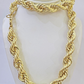 10k Real Gold Rope Chain Thick 12mm Men Chain 24 Inches Genuine