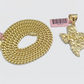 14k Gold Cuban Link Chain 26" Necklace Texas Map Charm Pendant Real 14KT SET