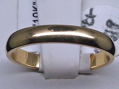 REAL 10k Yellow Gold Wedding Band 3mm size 7 Mens Ladies Comfort Fit Anniversary