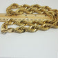 Real 10k Gold Rope Chain Necklace 24 Inch 15mm lobster Lock Men's Authentic 10kt